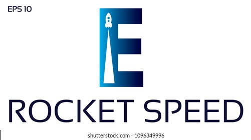 Letter E Rocket Logo Design