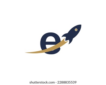 Letra E Logotipo de cohete nave espacial vuela al vector de material espacial - Ilustración del futuro,Logo de cohete, espacio, logotipo de despegue, plantilla vectorial de diseño de logotipo de lanzamiento de cohete,Vector premium | Cohetes simples.