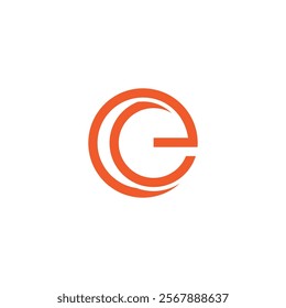 letter e rotate round infinity monogram logo vector 