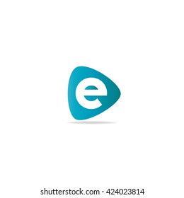 Letter E Rounded Triangle Shape Logo Icon Design Template Elements