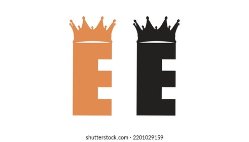 E Royal Logo Vector Symbol Vorlage. Princes Logo-Vektorgrafik. Kronlogo