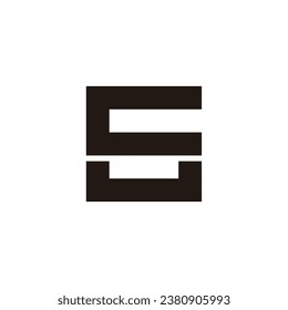 Letter E, S and C square geometric symbol simple logo vector