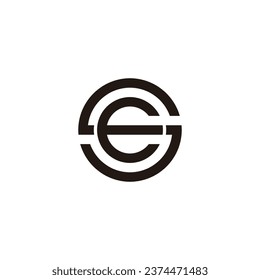 Letter E and S circle, combination geometric symbol simple logo vector