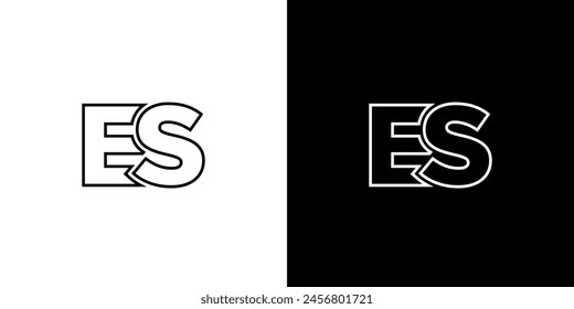 Letter E and S, ES logo design template. Minimal monogram initial based logotype.