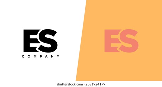 Letter E and S, ES logo design template. Minimal monogram initial based logotype.