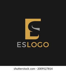 Letter E and S icon. SE Logo design. Vector Illustration.