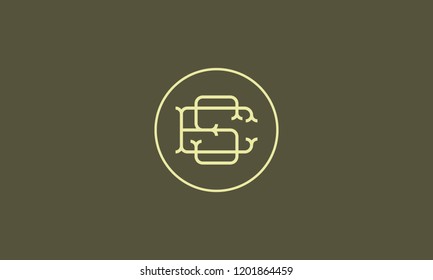 LETTER E AND S LOGO WITH CIRCLE FRAME FOR LOGO DESIGN OR ILLUSTRATION USE