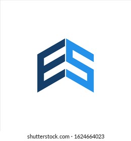 letter E and S, logo, vector, illustration.