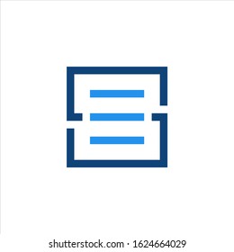 letter E and S, logo, vector, illustration.