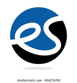 letter E and S logo vector.