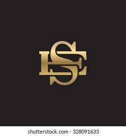 letter E and S monogram golden logo