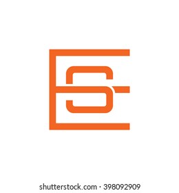 letter E and S monogram square shape logo orange