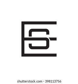 letter E and S monogram square shape logo black