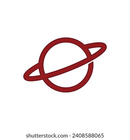 letter E Saturn logo design vector.