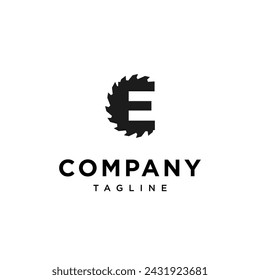 Buchstaben E Säge Logo Symbol Vektor-Vorlage.eps