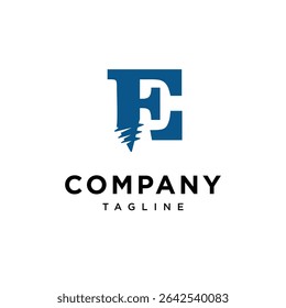 Letter E Screw logo Icon Vector
