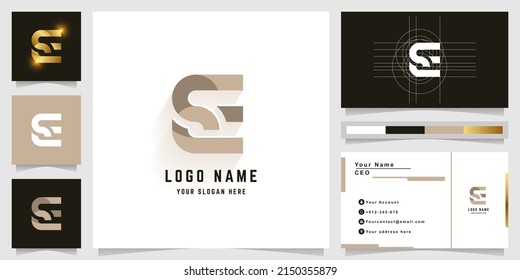 Letter E or SE monogram logo with business card design