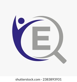 Letter E Search and Heathcare Logo Design. Community Finder Logo Symbol 