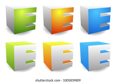 Letter 'E' or segmented square icon, logotype