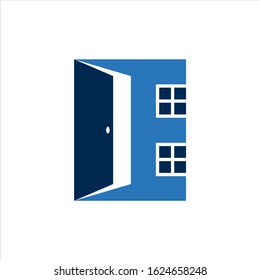 The letter E with the shape of the door, logo, vector, template, illustration.