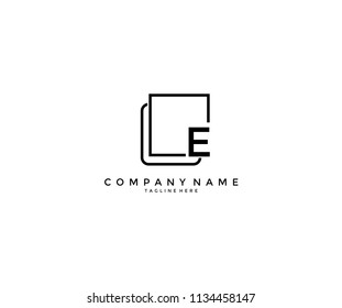 Letter E Shape Minimalist Modern Logo