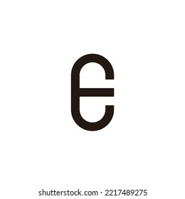 Letter E shaped capsule geometric symbol simple logo vector