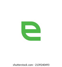 Letter E Shaped Leaf Simple Symbol Stock Vector (Royalty Free ...