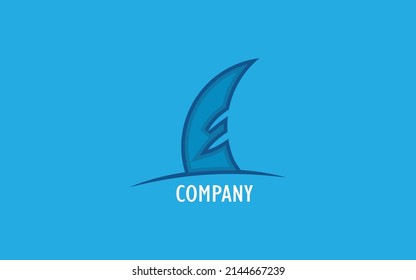 Letter E Shark Fin Logo suitable for Business