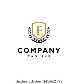 Letter E Shield Education logo icon vector template.eps