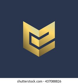 Letter E shield logo icon design template elements