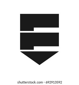 letter E and shield vector logo.
