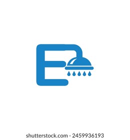 Letter E Shower logo icon vector template.eps