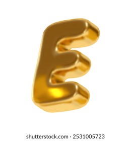 letter E. letter sign gold color. Realistic 3d design in metal style. Isolated on white background. vector illustration