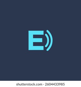 letter E with signal communication logo vector illustration template design