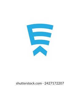 letter e signal up stripe logo vector 