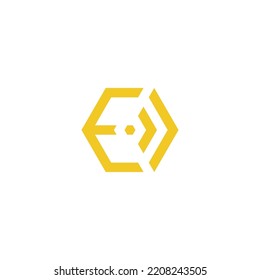 Letter E Signal Wifi or network and Honeycomb