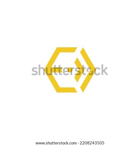 Letter E Signal Wifi or network and Honeycomb