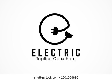 letter e simple electricity logo