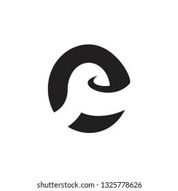 letter e simple geometric logo vector