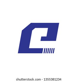 letter e simple geometric square logo