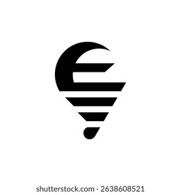 letter E with simple light vector