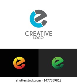 Letter E simple logo icon design vector