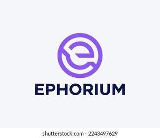 Letter E Simple Monogram Logo 