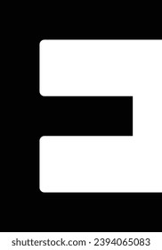 Letter E single vector line icon