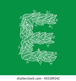 Letter E. Sketchy style