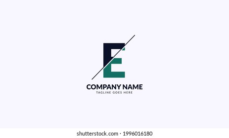letter E sliced professional corporate and finance logo vector design