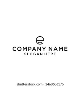 letter e smile logo design vector illustration template