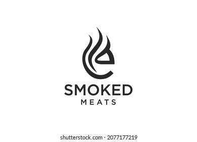 Letter E For Smoky Restaurant Logo Design