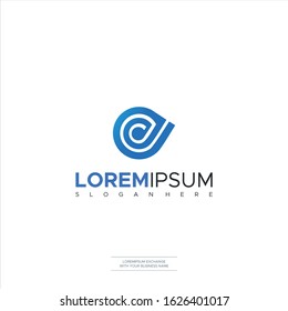Letter E Snail Logo Icon Vector Elements Symbols Icon Logo