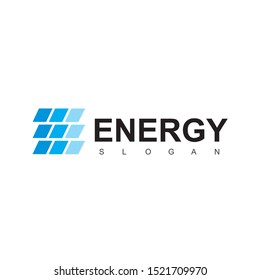 Letter E, Solar Energy Logo Design Template